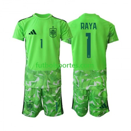 Camiseta España David Raya 1 6th Portero Niño Copa Mundo 2026 Verde
